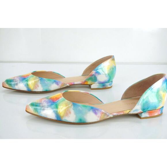 Stuart Weitzman Floral Patent Twodays d'orsay Ballet Flat SZ 7.5 Pointy - Picture 5 of 12